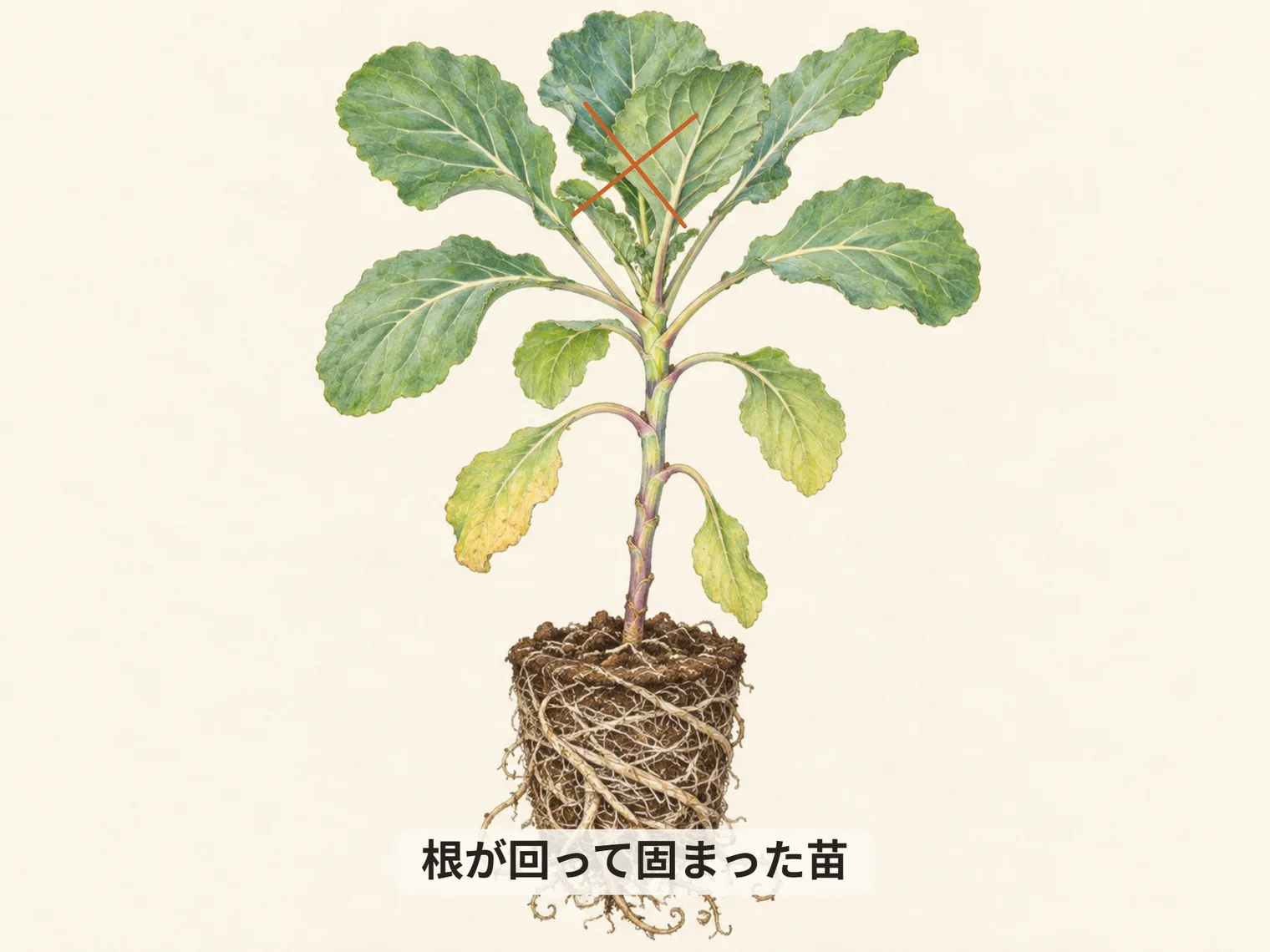 根が回って固まった苗