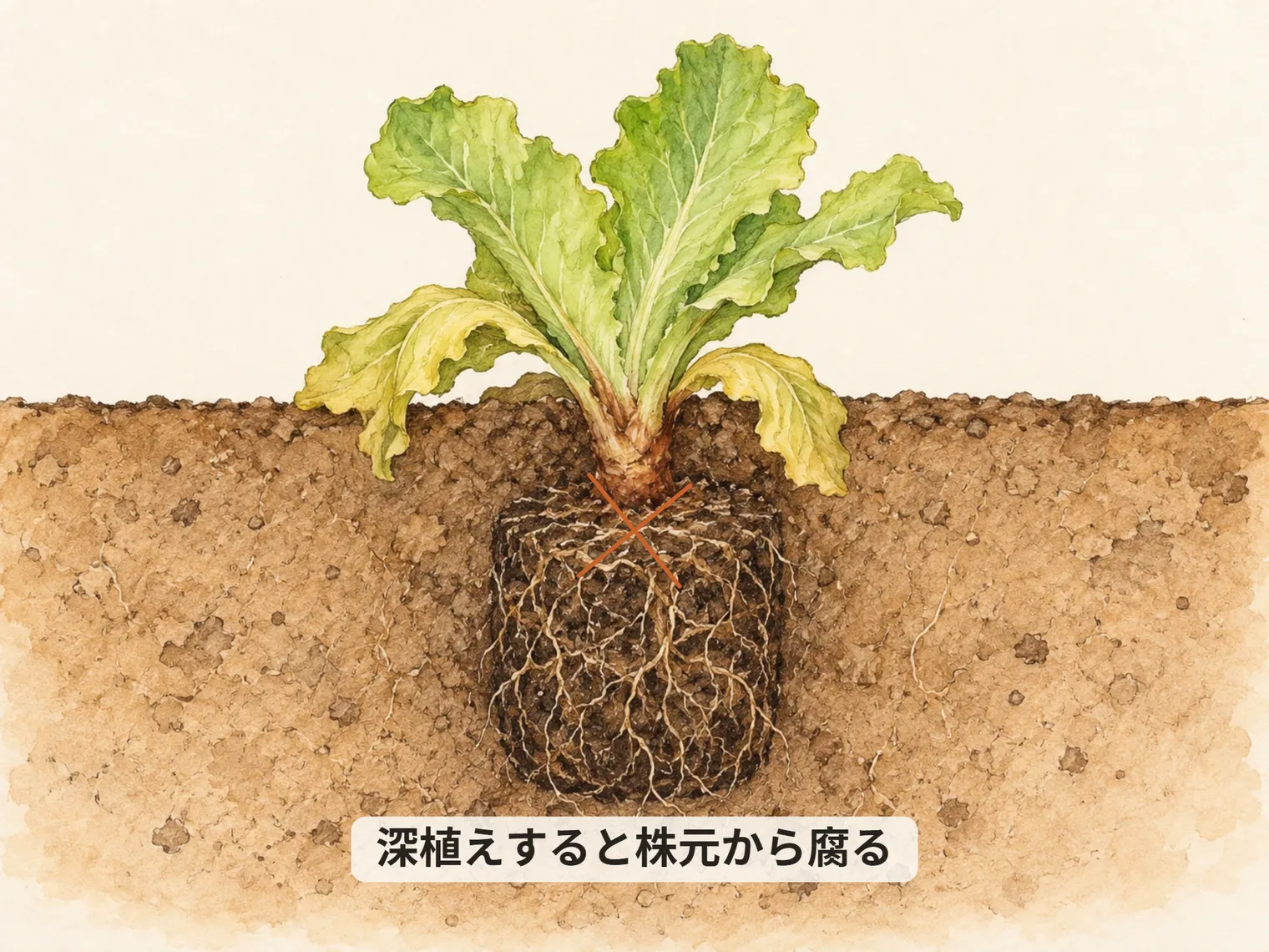 深植えすると株元から腐る