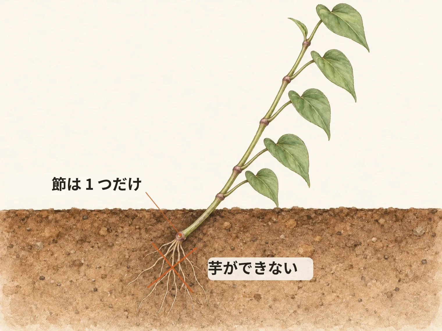 節は 1 つだけ。芋ができない